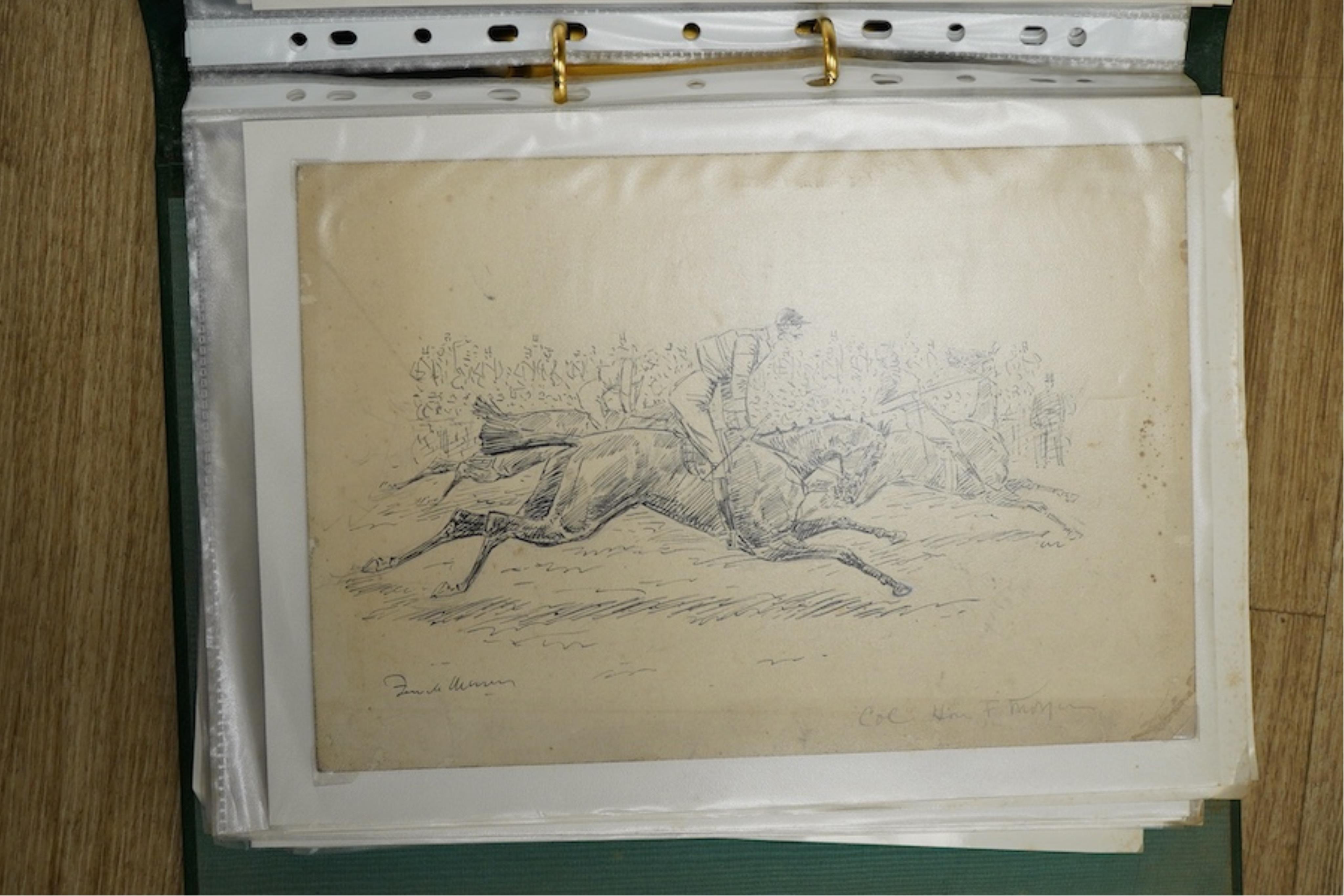 George Finch Mason (1850-1915), a large collection of predominantly ink sketches, mostly horse racing interest and portrait caricatures, many arranged in albums to include 'The donkey beats the duke' and 'When diamonds w